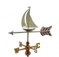 Sailboat Copper Garden Roof Weathervane