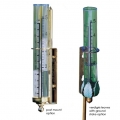 Polished Brass Rain Gauge (model VRG-1) with post mount and yard mount